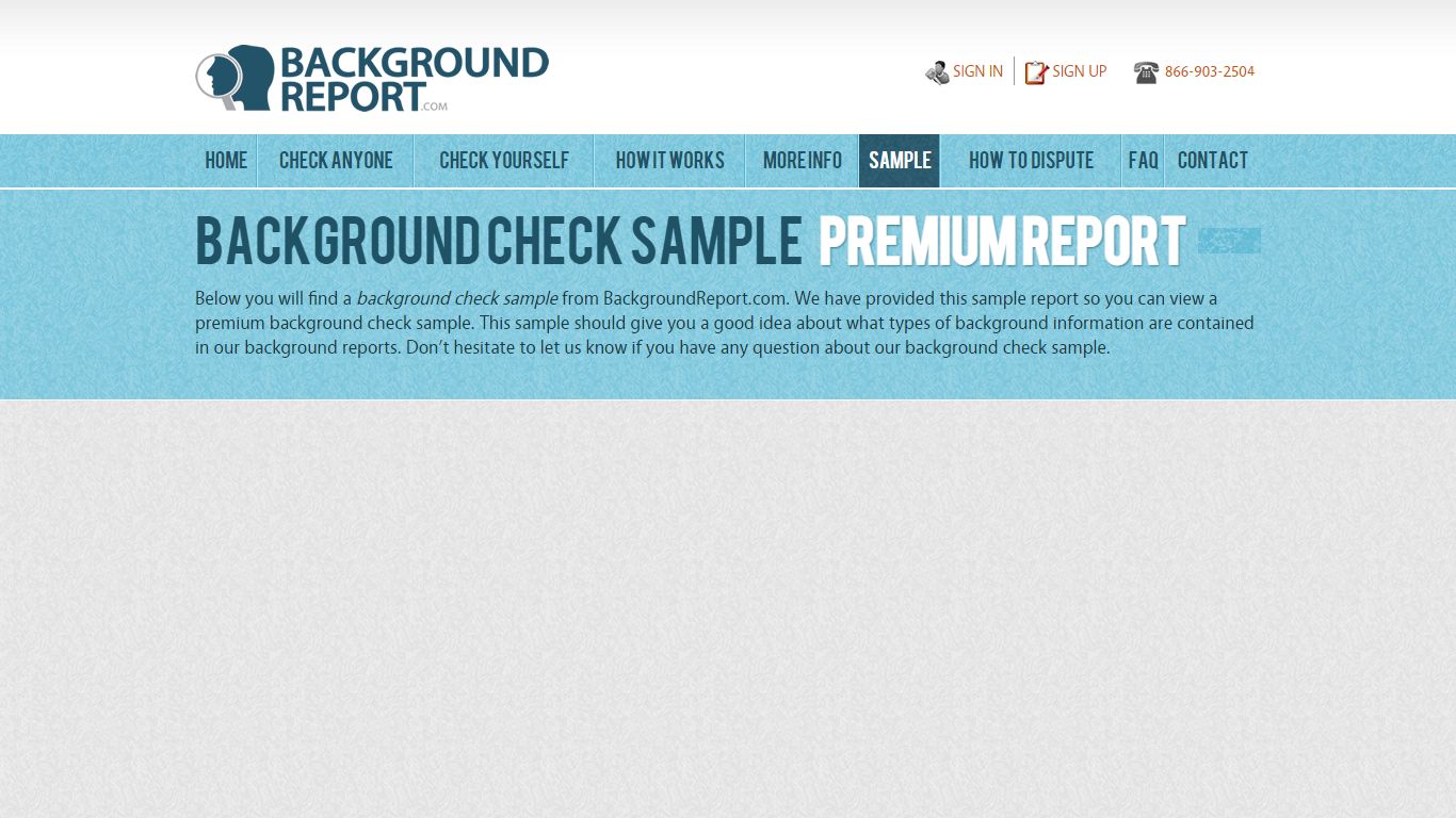 Background Check Sample| BackgroundReport.com sample report